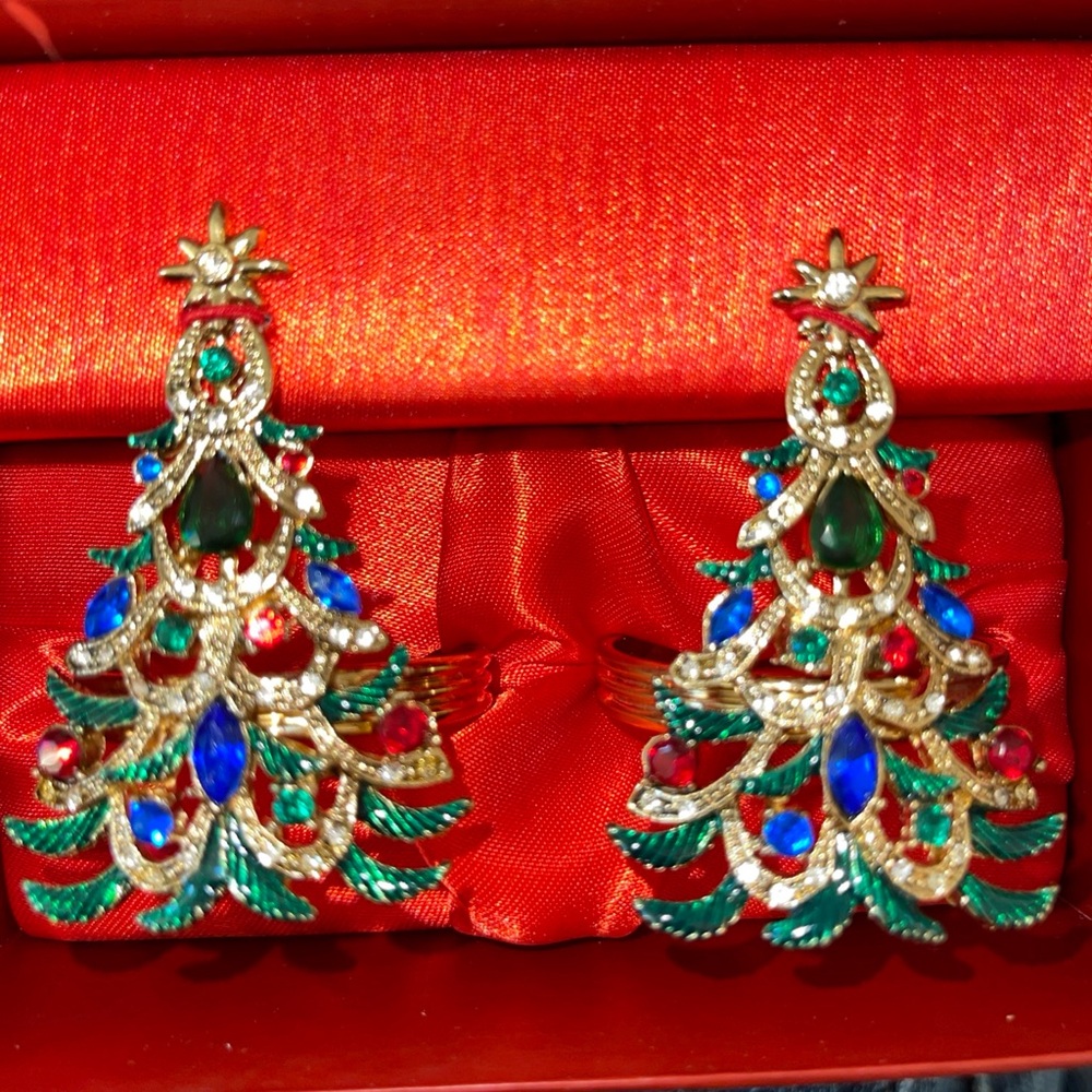 Bombay Festive Christmas Tree Napkin Rings